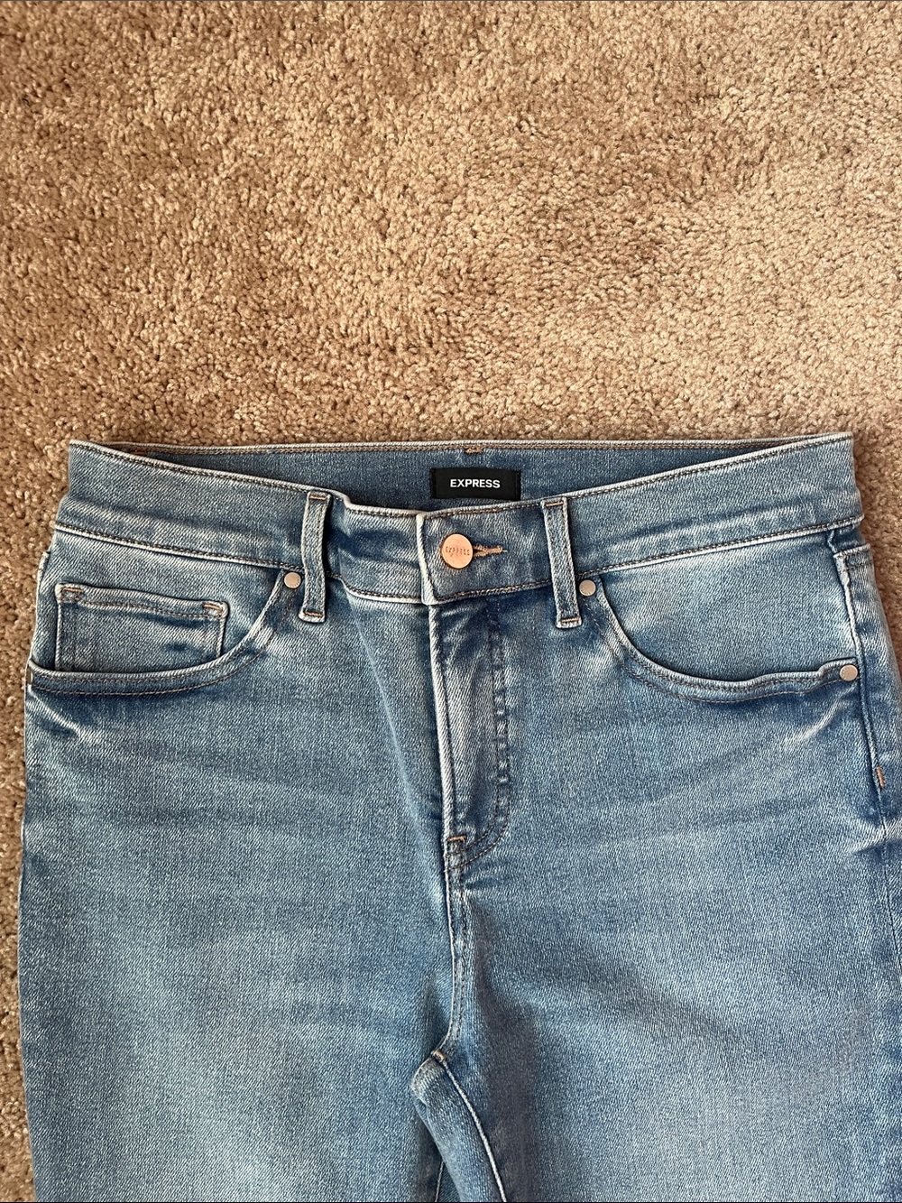 Express Skyscraper Mid Rise Split Hem Jeans - Picture 3 of 11